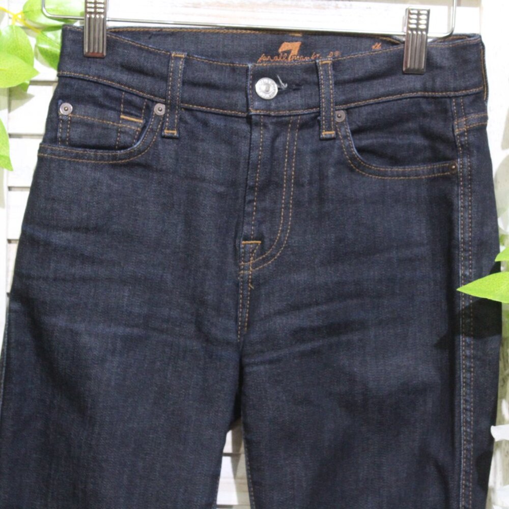 7 For All Mankind Ankle Skinny Frayed Angled Hem Jeans (947) - Picture 4 of 10